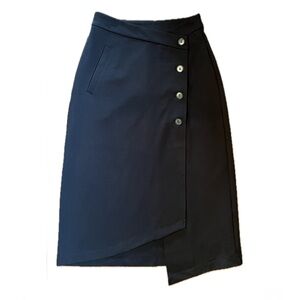 NWT Halara Black Crossover Button Down Asymmetrical Skirt, XS